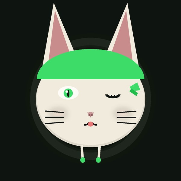 Hoodcat NFT variant, winking with bandana