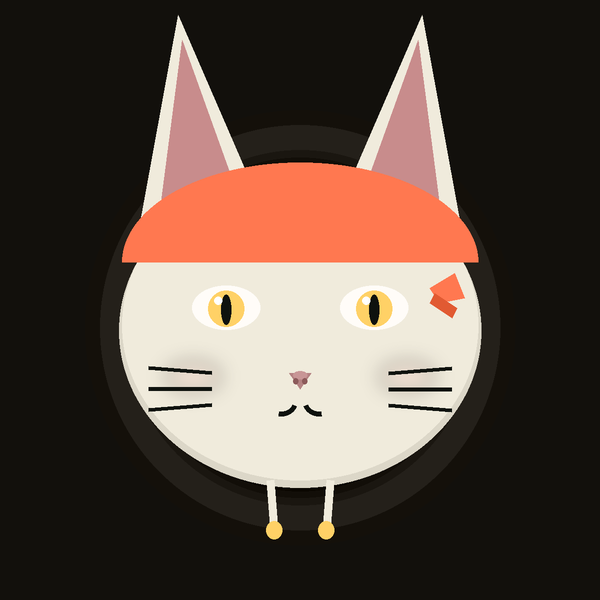 Hoodcat NFT variant with gold bandana and gold eyes
