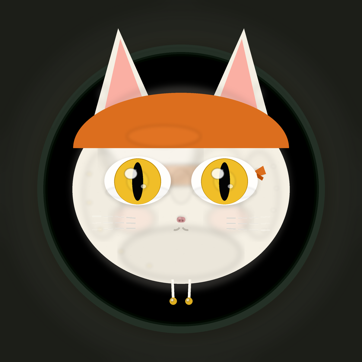Hoodcat NFT variant with gold bandana and gold eyes
